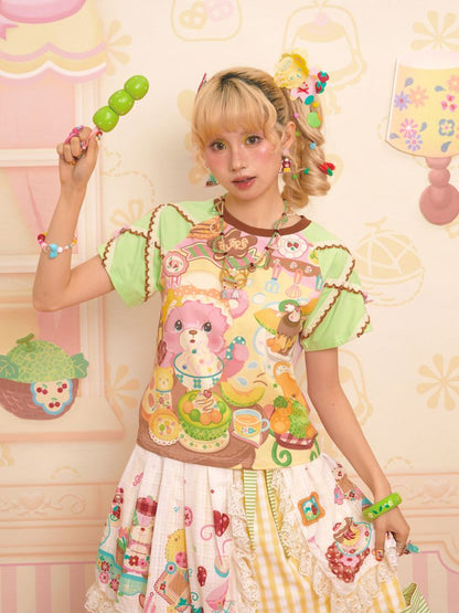 Patchwork Color Collision Neck T-Shirt【s0000013347】