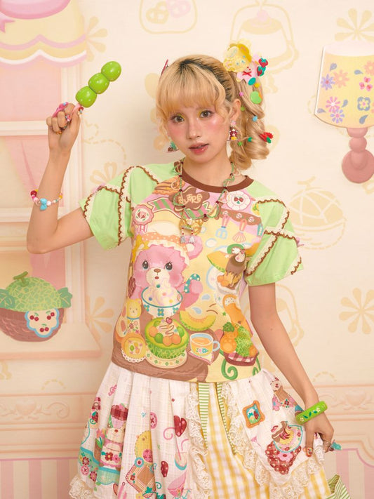 Patchwork Color Collision Neck T-Shirt【s0000013347】