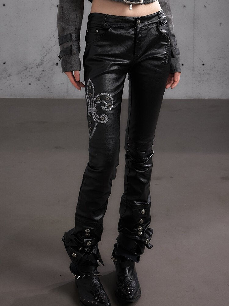 Washed Wax Leather Skinny Pants【s0000019162】