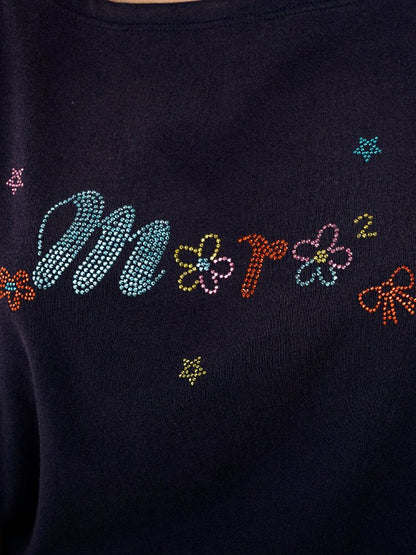Colorful Floral Rhinestone T Shirt【s0000017428】