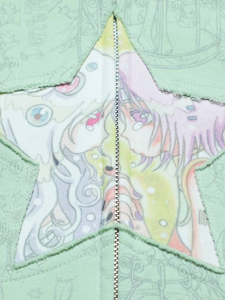 Star-Print Hooded Sweatshirt【s0000014437】