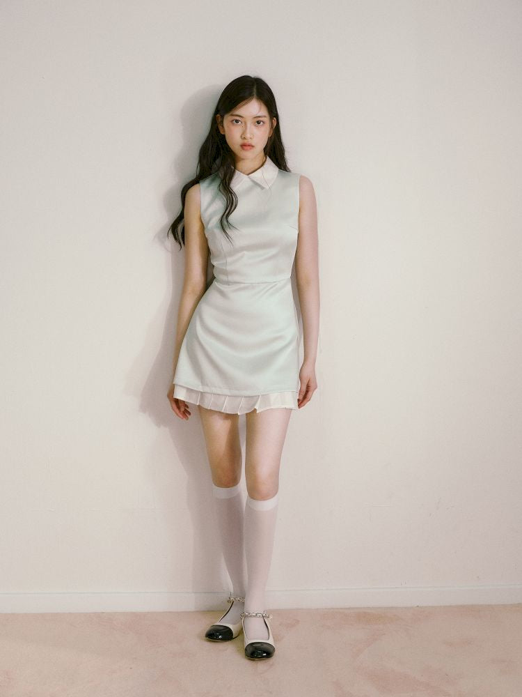 False Two Piece Hem Straight Dress【s0000013245】