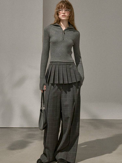 Zipper Stand Collar Base Layer Sweater【s0000014391】