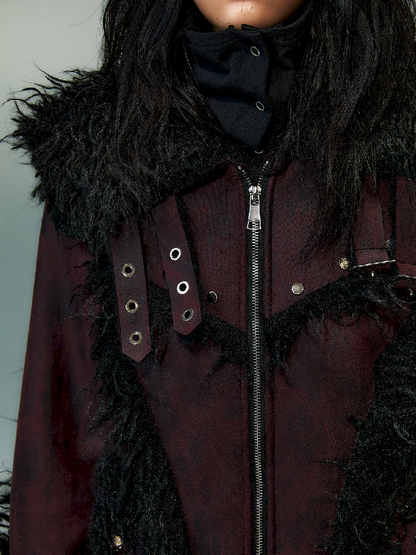 Lapel Suede Eco-Fur Warm Coat【s0000011477】