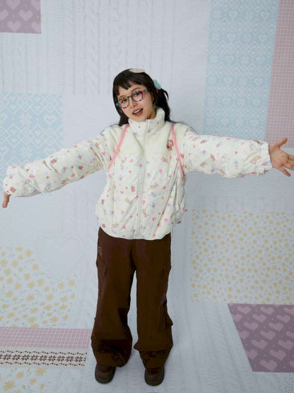 Print Patchwork Warm Down Jacket【s0000015038】