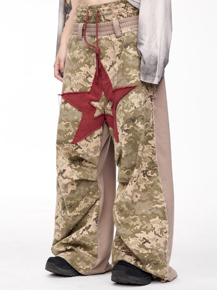 Raw Edge Patchwork Wide Leg【s0000011354】