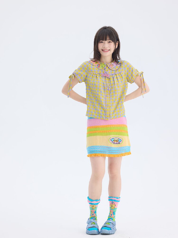 Animal Embroidered Doll Collar Shirt【s0000017695】