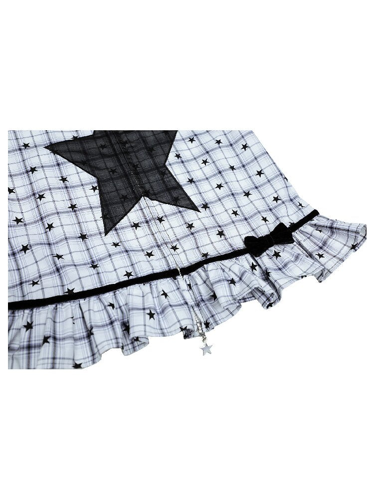 Old-School Zipper Star Pattern Shirt【s0000017127】