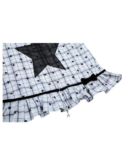 Old-School Zipper Star Pattern Shirt【s0000017127】