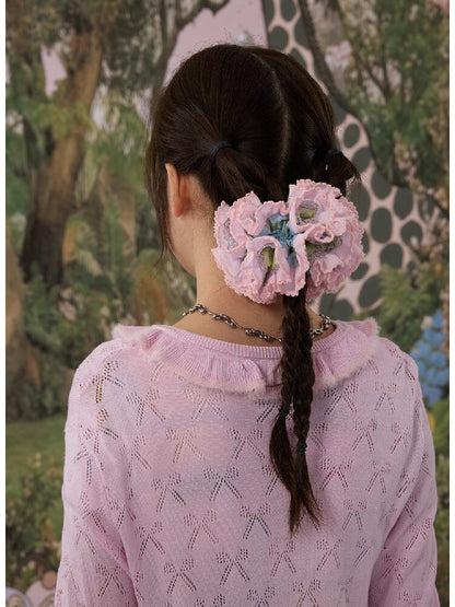 Two Color Lace Pile Scrunchies【s0000016709】