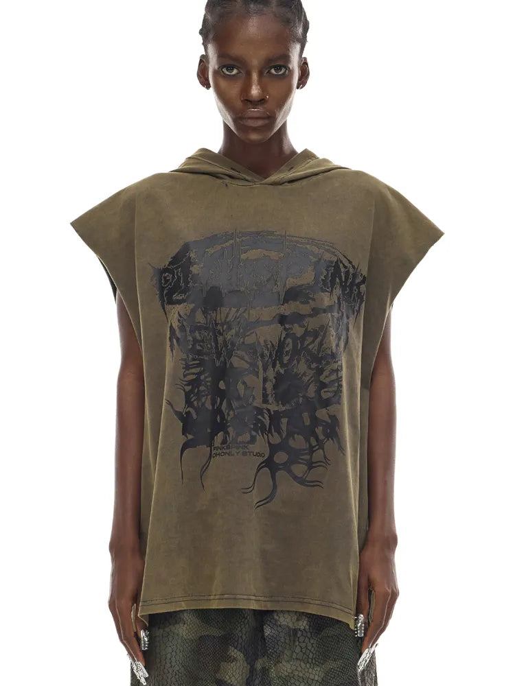 Wasteland Unisex Sleeveless Hoodie【s0000014019】