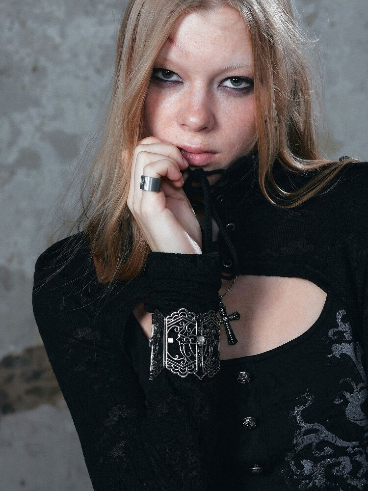 Distressed Silver Cross Bracelet【s0000018108】