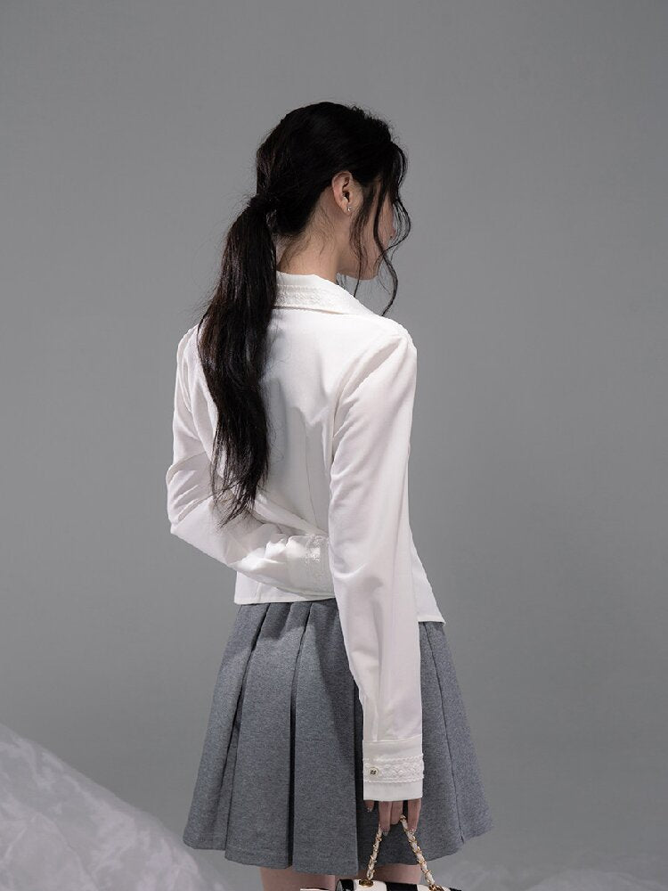 Waist Slit Cotton Dress Shirt【s0000015743】