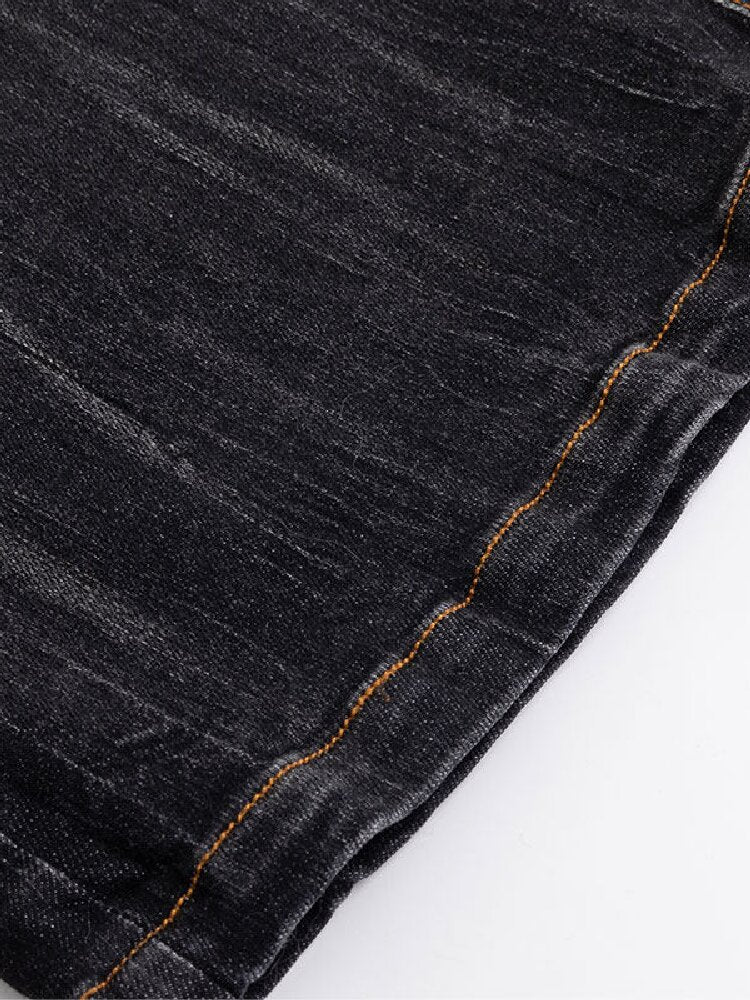 Splicing Hole Grunge Straight Jeans【s0000016284】