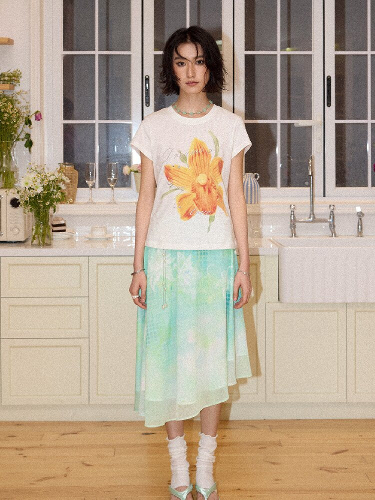 Floral Print Short Sleeve Shirt【s0000016656】