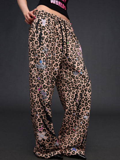 Leopard Sticker Print Sweatpants【s0000017030】
