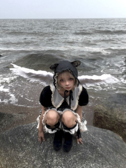 Plaid suit T-shirt/cake skirt【s0000012434】