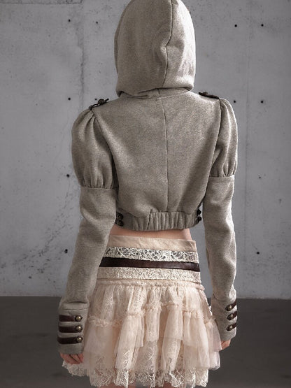 Hooded Fleece Napoleon Jacket【s0000019155】