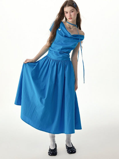 Retro Lazy Waist Cinching Long Dress【s0000017310】