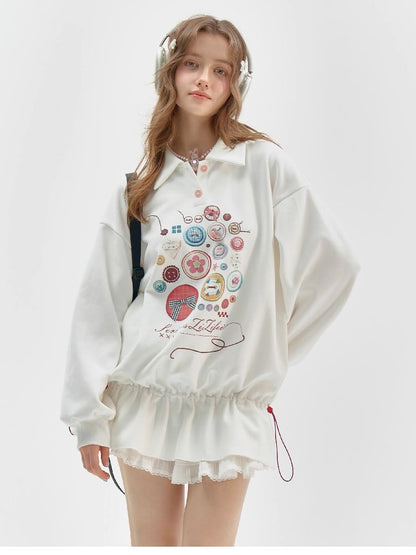 Polo Neck Waisted Sweatshirt Dress【s0000011516】