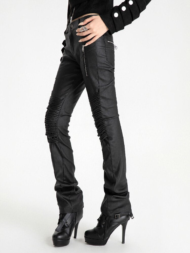 Wax Coating Multi-Zip Skinny Pants【s0000019097】