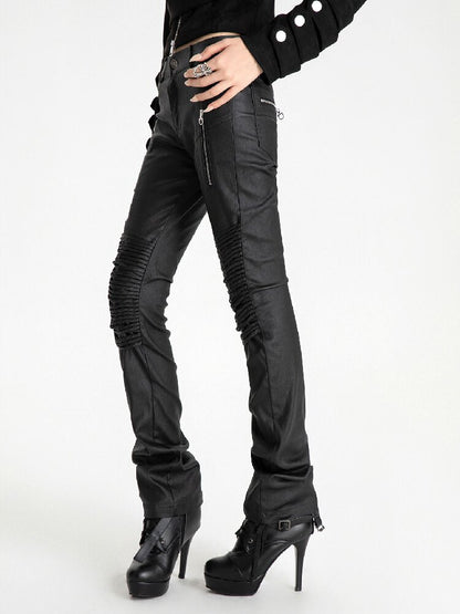 Wax Coating Multi-Zip Skinny Pants【s0000019097】