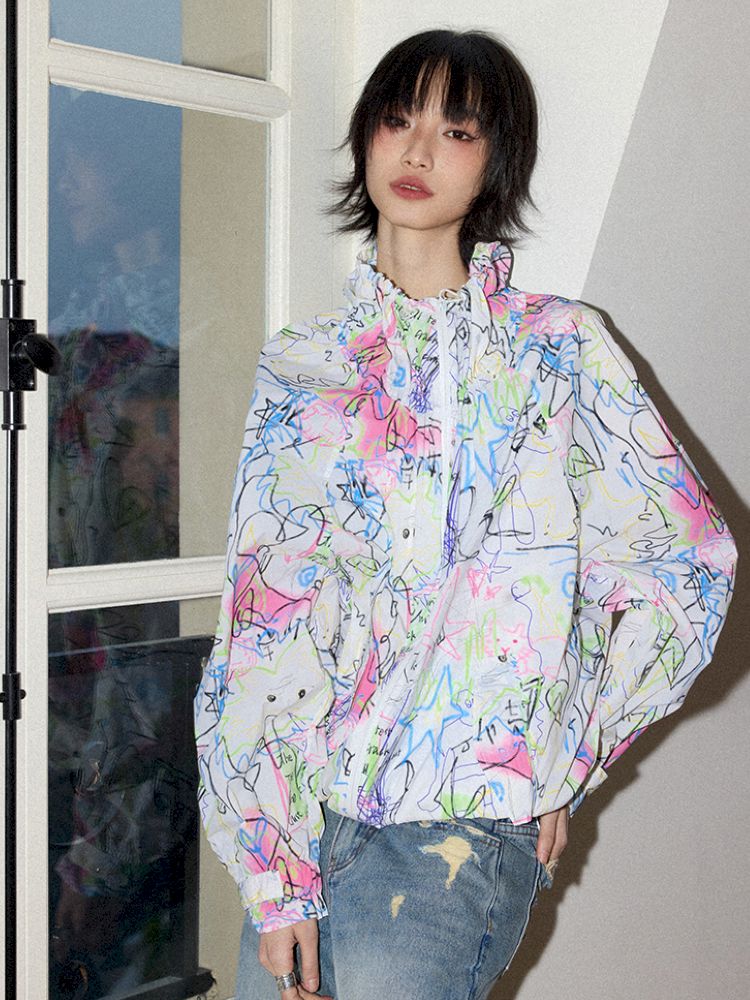 Graffiti Pod Collar Sunbrella Jacket【s0000012418】