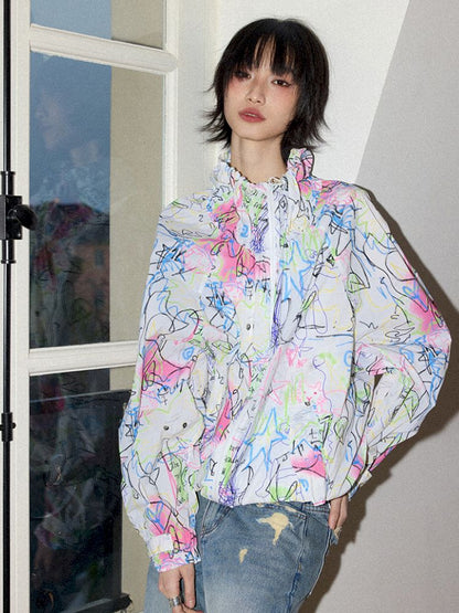 Graffiti Pod Collar Sunbrella Jacket【s0000012418】