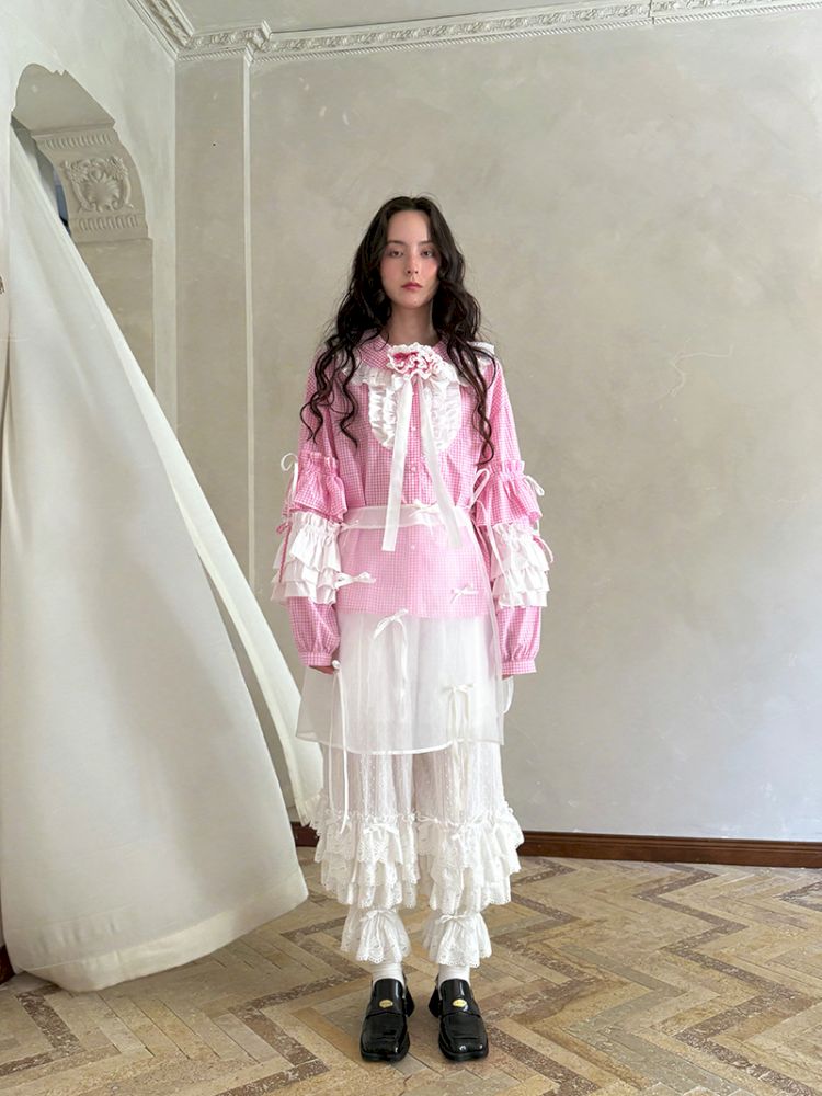 Cute bubble multi-layered lace bows pants【s0000012765】