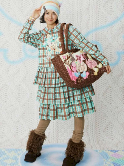 Plaid Doll Collar Cake Dress【s0000015107】