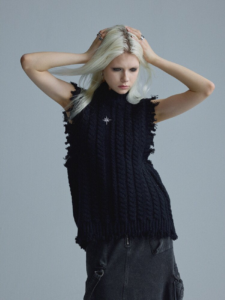Worn Tassel Braided Silver Top【s0000018544】