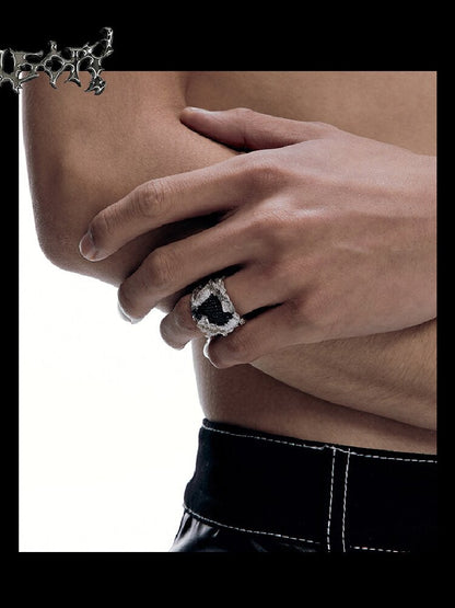 Futuristic Denim Silver Open Ring【s0000018816】