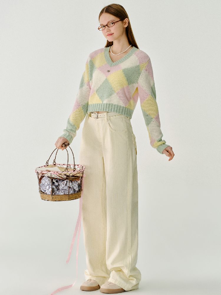 Cubic Bow Light Jeans Lace Pants【s0000011977】
