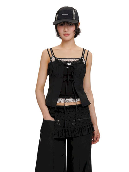 Overlay niche design lace-up camisole【s0000012521】