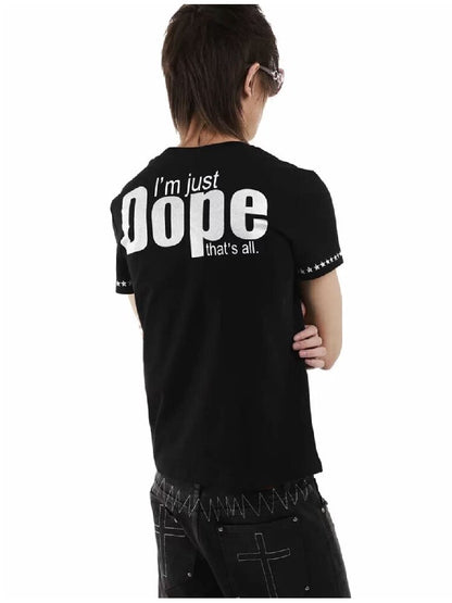 Rhinestone Star Printed Square Neck T-Shirt【s0000018247】