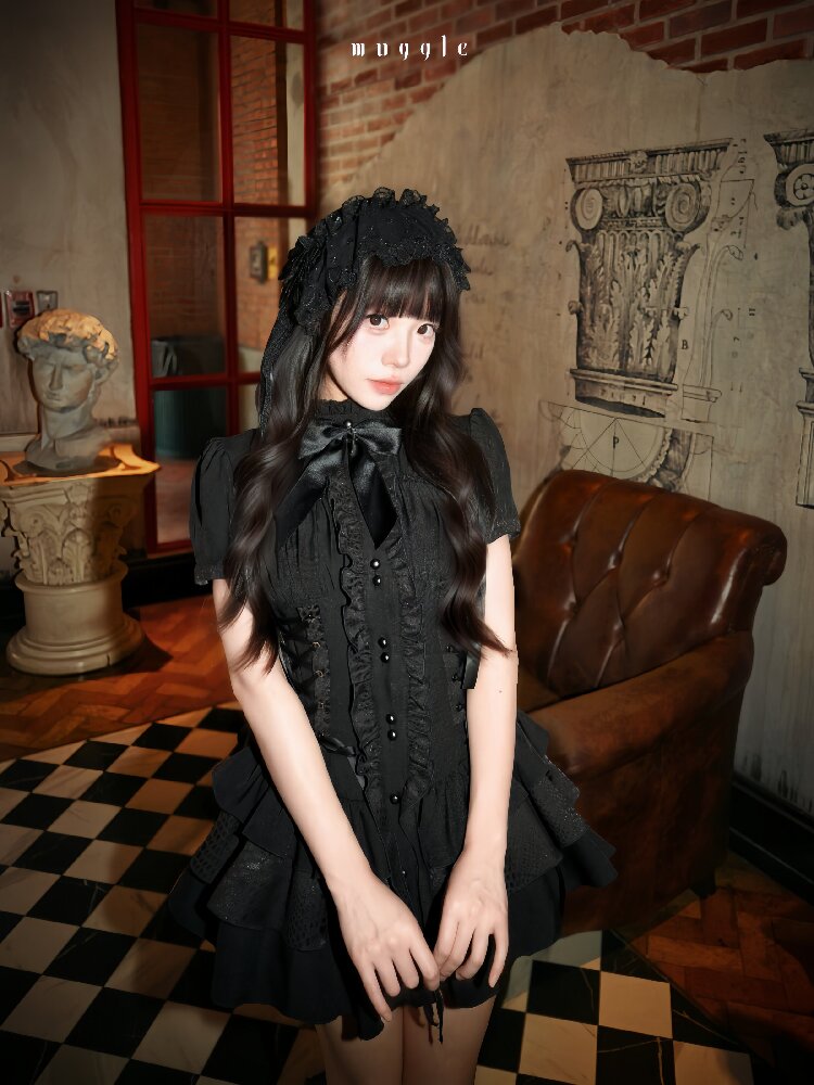 Gothic Vintage Waist Lace Dress【s0000016941】
