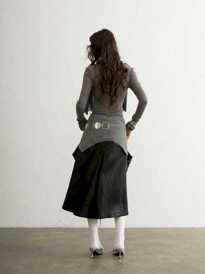 Pleated Sculptural Mock Two Shirt【s0000015191】