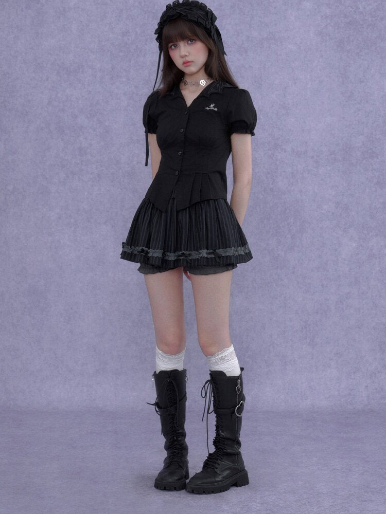 Black Forest Slimming Skirt Pants【s0000016645】