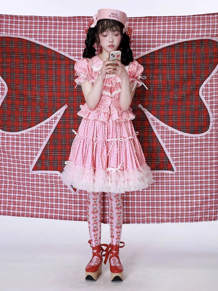 Polka Dot Halter Dress【s0000012185】