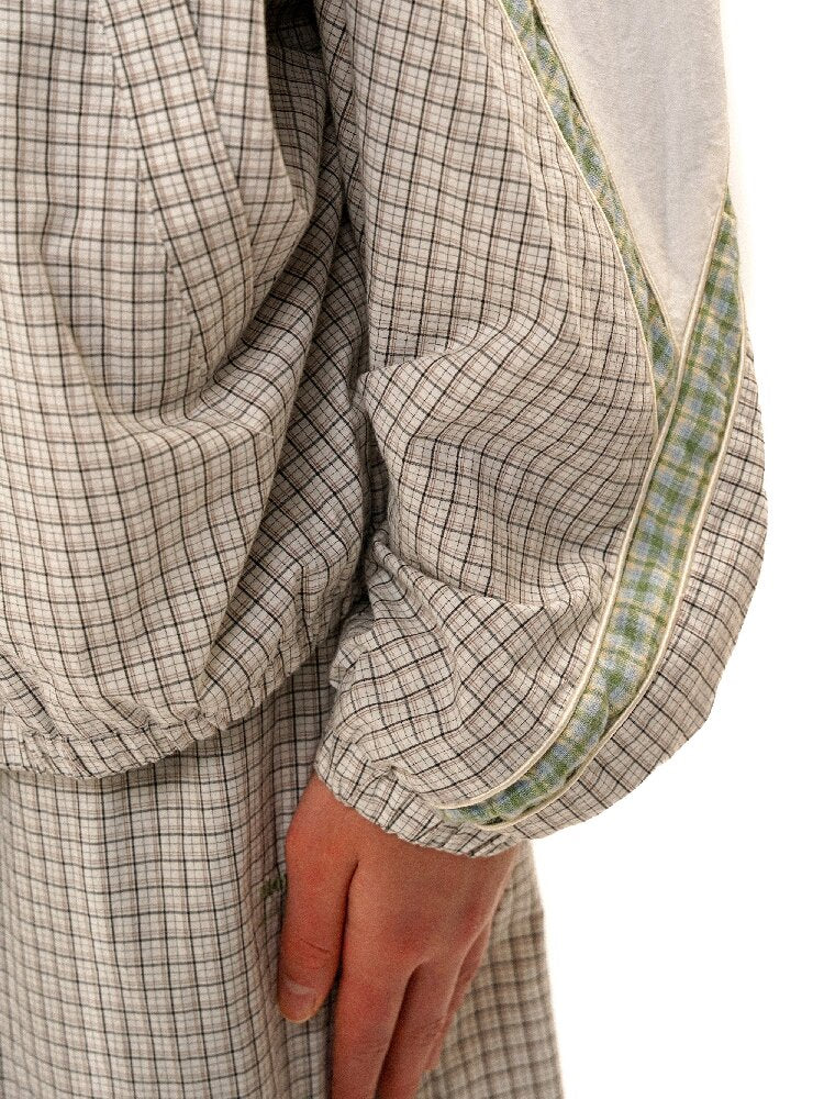 Plaid Color Blocked Sport Jacket【s0000017414】