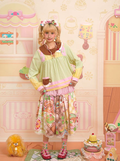 Patchwork Half Skirt【s0000013351】