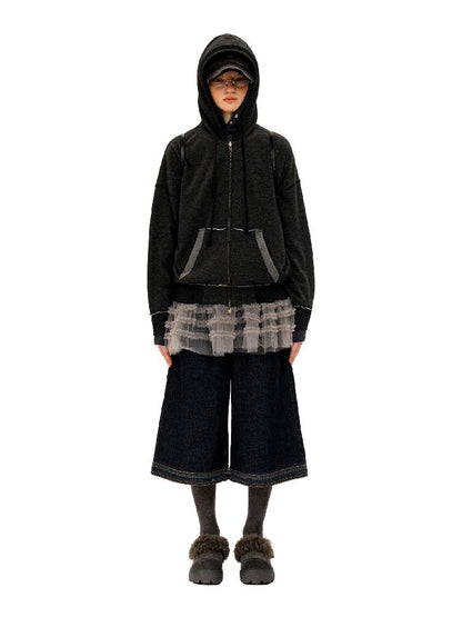 Waist Raw Lace Loose Jeans【s0000016071】