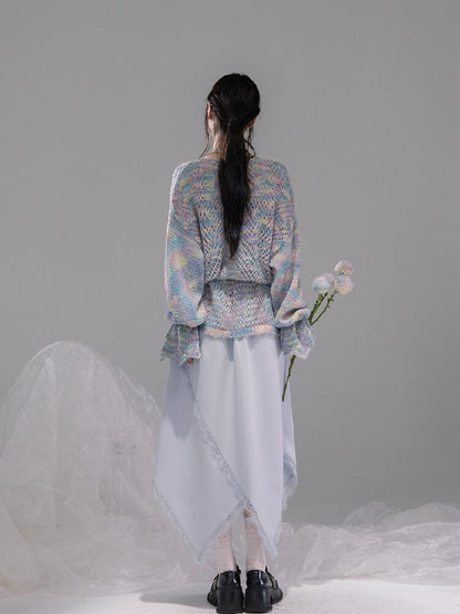 Flowing Shadow Gray Lace Skirt【s0000015734】