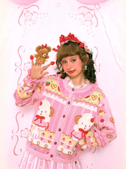 Sweet Pink Knit Cardigan Jacket【s0000014164】