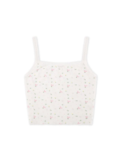 Pearl Bow Lace Floral Camisole [S0000008671]