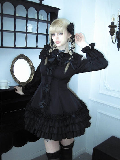 Satin Short Long Sleeve Skirt【s0000016389】