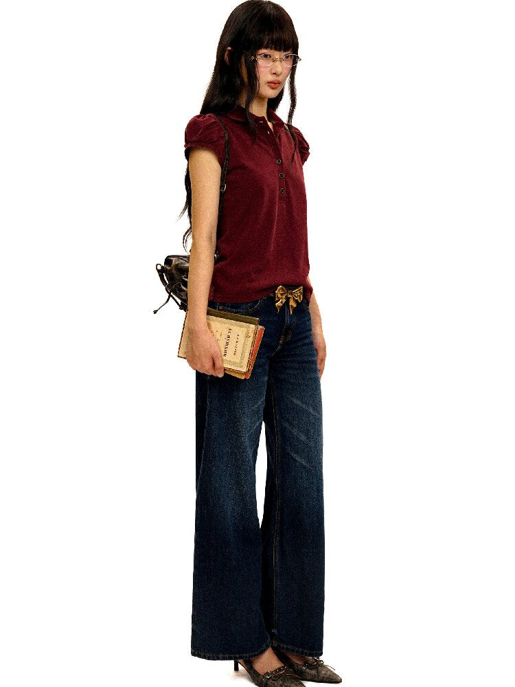 Contrast Linear Straight Jeans【s0000016422】