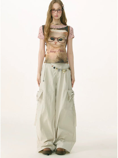 Apricot Bow High Waisted Trousers【s0000017150】