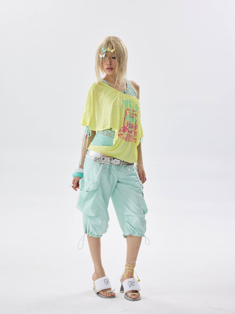 Mint Green Rhinestone Casual Pants【s0000017636】