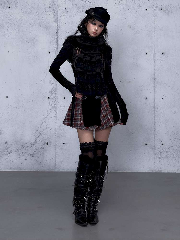 Court Lace Layering Furry Scarf【s0000014932】